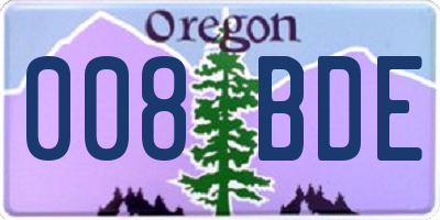 OR license plate 008BDE