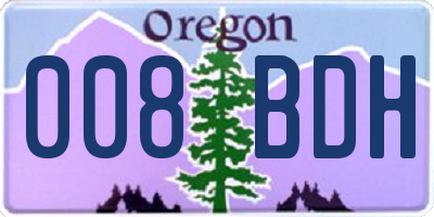 OR license plate 008BDH