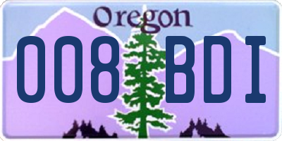 OR license plate 008BDI