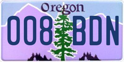 OR license plate 008BDN
