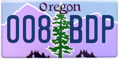 OR license plate 008BDP