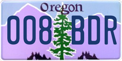 OR license plate 008BDR