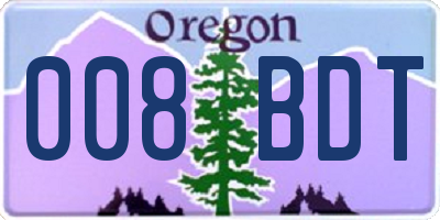 OR license plate 008BDT