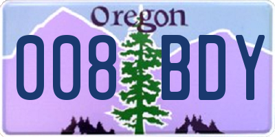 OR license plate 008BDY