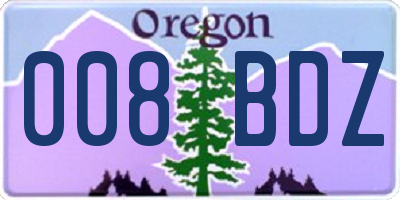 OR license plate 008BDZ