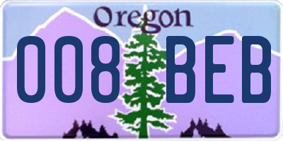 OR license plate 008BEB