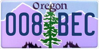 OR license plate 008BEC