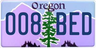 OR license plate 008BED