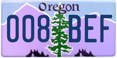 OR license plate 008BEF