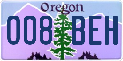 OR license plate 008BEH