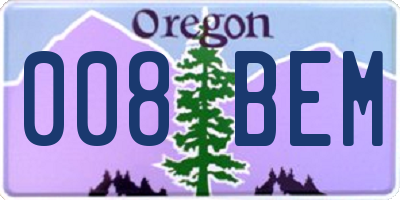 OR license plate 008BEM