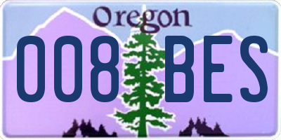 OR license plate 008BES