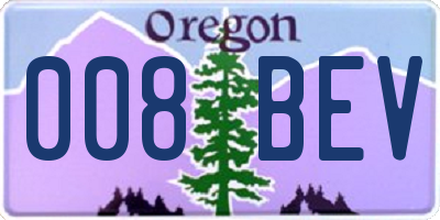 OR license plate 008BEV