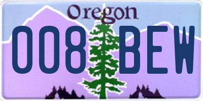 OR license plate 008BEW