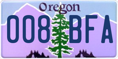OR license plate 008BFA