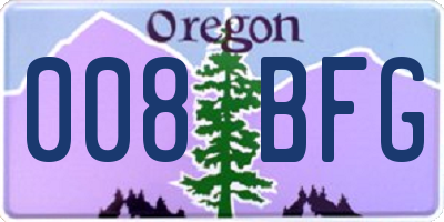 OR license plate 008BFG