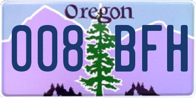 OR license plate 008BFH