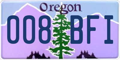 OR license plate 008BFI