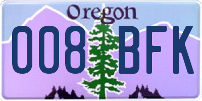 OR license plate 008BFK