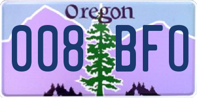 OR license plate 008BFO
