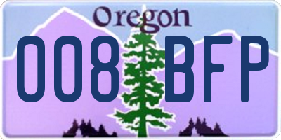 OR license plate 008BFP