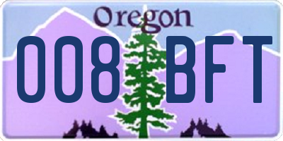 OR license plate 008BFT