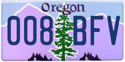 OR license plate 008BFV