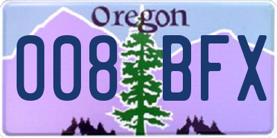 OR license plate 008BFX