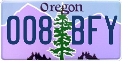 OR license plate 008BFY