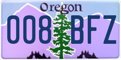 OR license plate 008BFZ