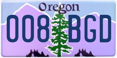 OR license plate 008BGD