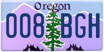 OR license plate 008BGH