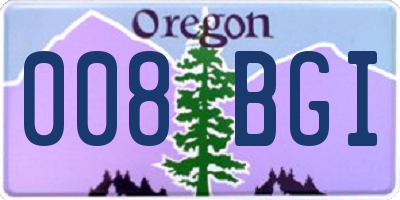 OR license plate 008BGI