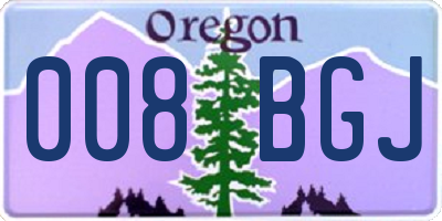 OR license plate 008BGJ