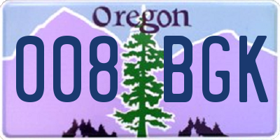 OR license plate 008BGK