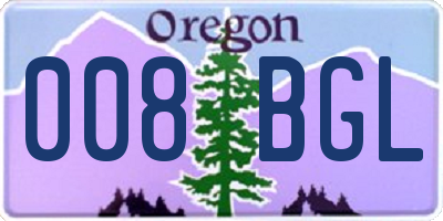 OR license plate 008BGL