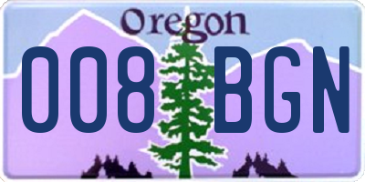 OR license plate 008BGN