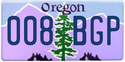 OR license plate 008BGP