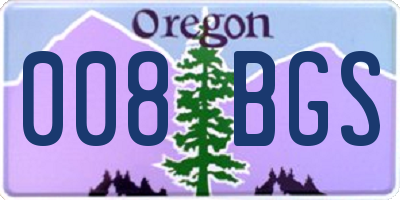 OR license plate 008BGS