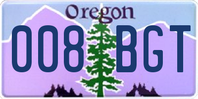 OR license plate 008BGT