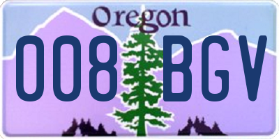 OR license plate 008BGV