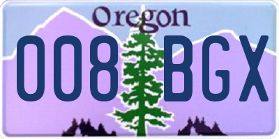 OR license plate 008BGX