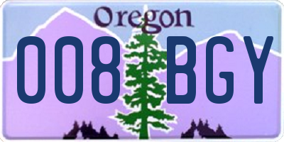 OR license plate 008BGY