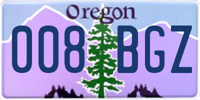 OR license plate 008BGZ