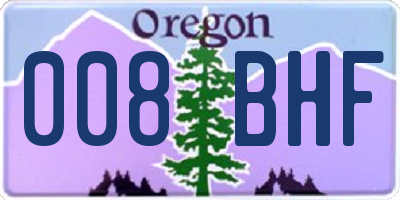 OR license plate 008BHF
