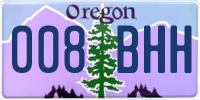 OR license plate 008BHH