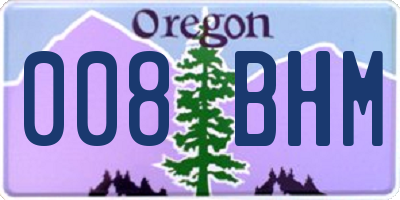 OR license plate 008BHM