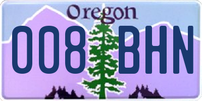 OR license plate 008BHN