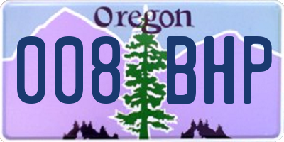OR license plate 008BHP