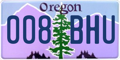 OR license plate 008BHU